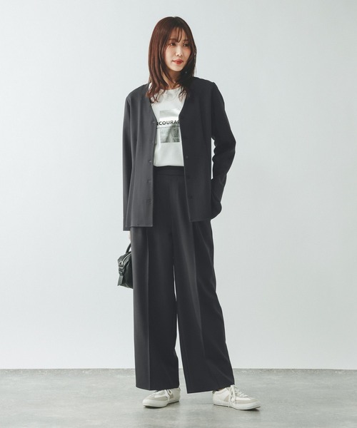 GLOBAL WORK（グローバルワーク）の「シャツカーディガン＊パンツセット/646704（カーディガン/ボレロ・レディース・グレー/チャコールグレー・MEDIUM/LARGE）」の3枚目の写真