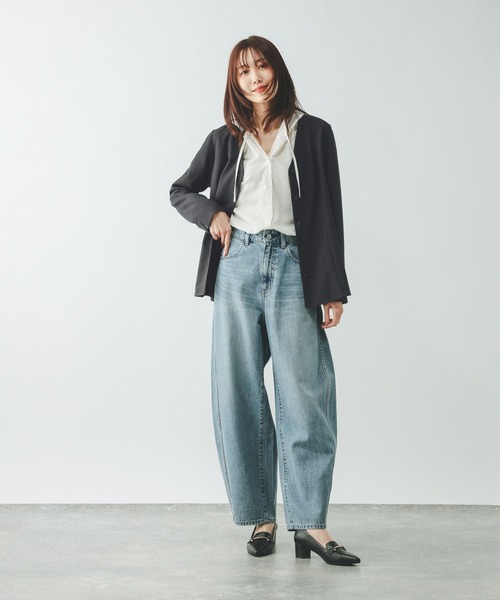 GLOBAL WORK（グローバルワーク）の「シャツカーディガン＊パンツセット/646704（カーディガン/ボレロ・レディース・グレー/チャコールグレー・MEDIUM/LARGE）」の5枚目の写真