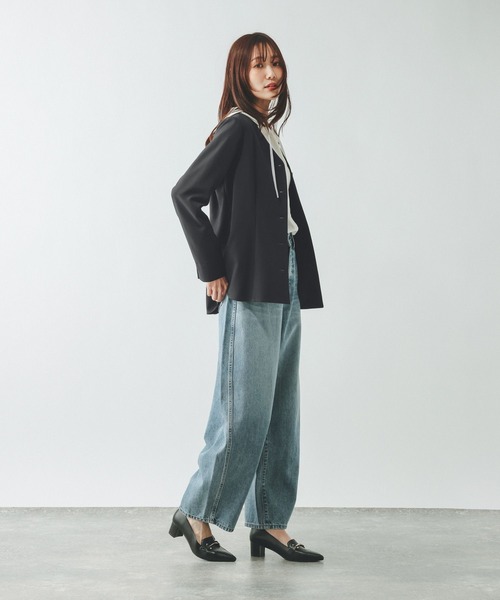 GLOBAL WORK（グローバルワーク）の「シャツカーディガン＊パンツセット/646704（カーディガン/ボレロ・レディース・グレー/チャコールグレー・MEDIUM/LARGE）」の6枚目の写真