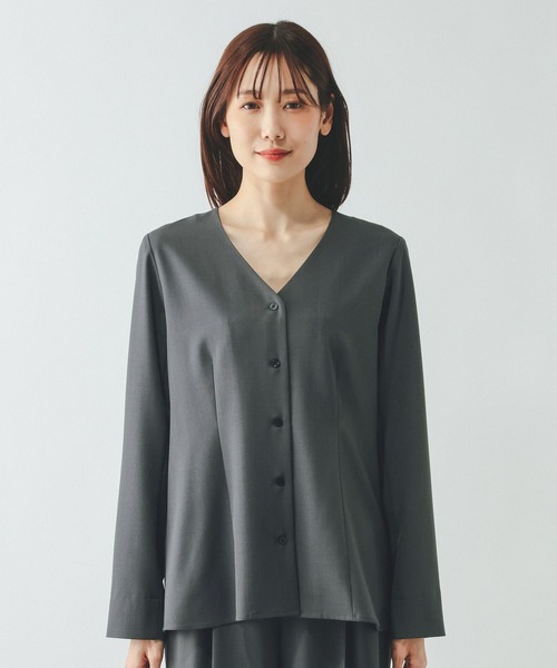 GLOBAL WORK（グローバルワーク）の「シャツカーディガン＊パンツセット/646704（カーディガン/ボレロ・レディース・グレー/チャコールグレー・MEDIUM/LARGE）」の15枚目の写真