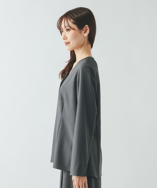 GLOBAL WORK（グローバルワーク）の「シャツカーディガン＊パンツセット/646704（カーディガン/ボレロ・レディース・グレー/チャコールグレー・MEDIUM/LARGE）」の16枚目の写真