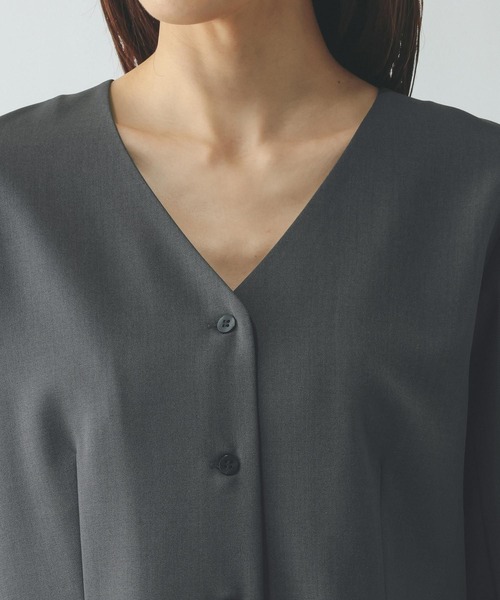 GLOBAL WORK（グローバルワーク）の「シャツカーディガン＊パンツセット/646704（カーディガン/ボレロ・レディース・グレー/チャコールグレー・MEDIUM/LARGE）」の18枚目の写真