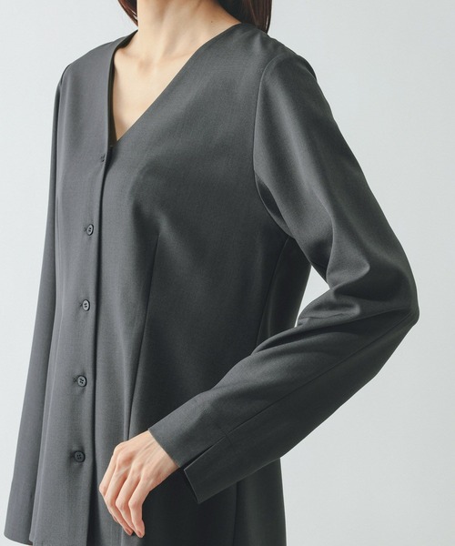 GLOBAL WORK（グローバルワーク）の「シャツカーディガン＊パンツセット/646704（カーディガン/ボレロ・レディース・グレー/チャコールグレー・MEDIUM/LARGE）」の19枚目の写真