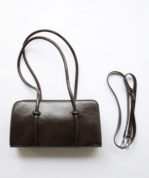 Crisp(クリスプ)の「2wayナローハンドルスクエアバッグ(ショルダーバッグ・レディース・ダークブラウン/ブラック・FREE)」の17枚目の写真