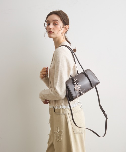 Crisp(クリスプ)の「2wayナローハンドルスクエアバッグ(ショルダーバッグ・レディース・ダークブラウン/ブラック・FREE)」の10枚目の写真