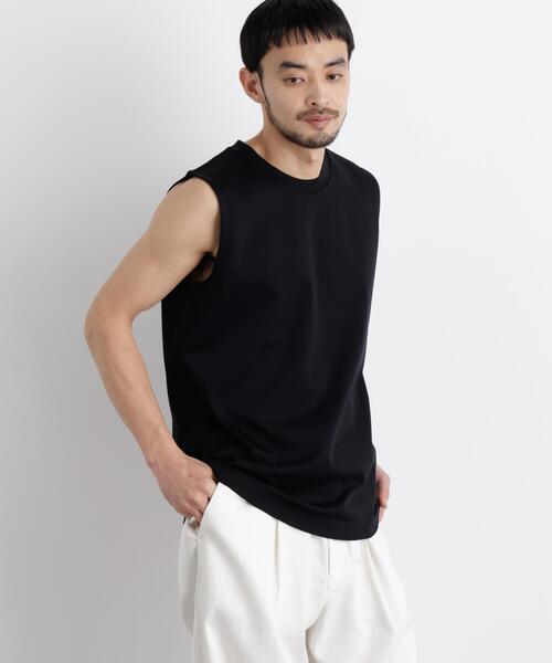NANO universe(ナノユニバース)の「アンチスメル ノースリーブ Tシャツ(タンクトップ・メンズ・ブラック/ホワイト/グレー・L/M/S)」の2枚目の写真