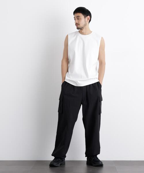 NANO universe(ナノユニバース)の「アンチスメル ノースリーブ Tシャツ(タンクトップ・メンズ・ブラック/ホワイト/グレー・L/M/S)」の16枚目の写真
