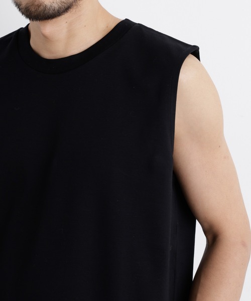 NANO universe（ナノユニバース）の「アンチスメル ノースリーブ Tシャツ（タンクトップ・メンズ・ブラック/ホワイト/グレー・L/M/S）」の4枚目の写真