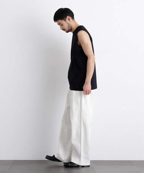 NANO universe（ナノユニバース）の「アンチスメル ノースリーブ Tシャツ（タンクトップ・メンズ・ブラック/ホワイト/グレー・L/M/S）」の8枚目の写真