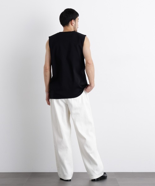NANO universe（ナノユニバース）の「アンチスメル ノースリーブ Tシャツ（タンクトップ・メンズ・ブラック/ホワイト/グレー・L/M/S）」の9枚目の写真