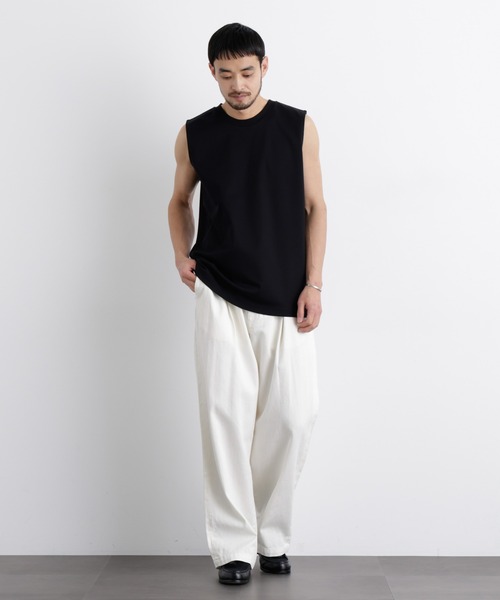 NANO universe（ナノユニバース）の「アンチスメル ノースリーブ Tシャツ（タンクトップ・メンズ・ブラック/ホワイト/グレー・L/M/S）」の7枚目の写真