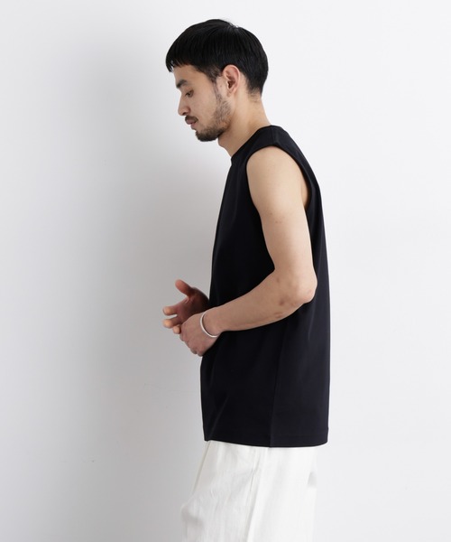 NANO universe（ナノユニバース）の「アンチスメル ノースリーブ Tシャツ（タンクトップ・メンズ・ブラック/ホワイト/グレー・L/M/S）」の16枚目の写真