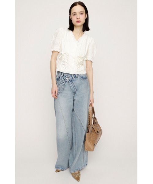 SLY(スライ)の「COTTON LACE LACE UP BL コットンレースレースアップブラウス 春服 夏服(シャツ/ブラウス・レディース・オフホワイト/ライトブルー/ブラック・FREE)」の8枚目の写真