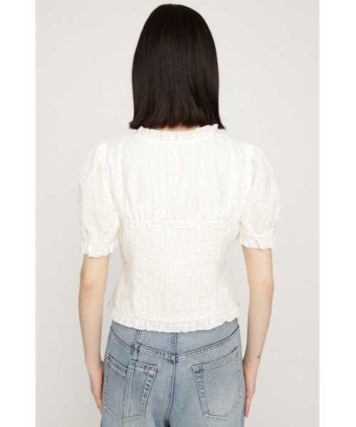 SLY(スライ)の「COTTON LACE LACE UP BL コットンレースレースアップブラウス 春服 夏服(シャツ/ブラウス・レディース・オフホワイト/ライトブルー/ブラック・FREE)」の12枚目の写真