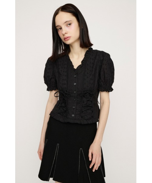 SLY(スライ)の「COTTON LACE LACE UP BL コットンレースレースアップブラウス 春服 夏服(シャツ/ブラウス・レディース・オフホワイト/ライトブルー/ブラック・FREE)」の15枚目の写真