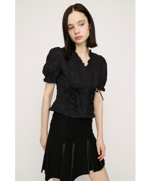 SLY(スライ)の「COTTON LACE LACE UP BL コットンレースレースアップブラウス 春服 夏服(シャツ/ブラウス・レディース・オフホワイト/ライトブルー/ブラック・FREE)」の17枚目の写真