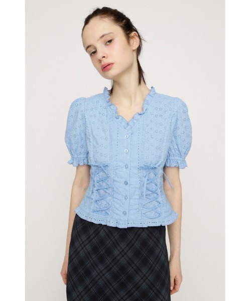 SLY(スライ)の「COTTON LACE LACE UP BL コットンレースレースアップブラウス 春服 夏服(シャツ/ブラウス・レディース・オフホワイト/ライトブルー/ブラック・FREE)」の19枚目の写真