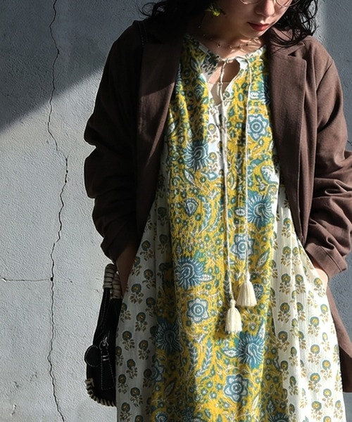 antiqua(アンティカ)の「キーネック ワンピース(ワンピース・レディース・その他・ONESIZE)」の4枚目の写真