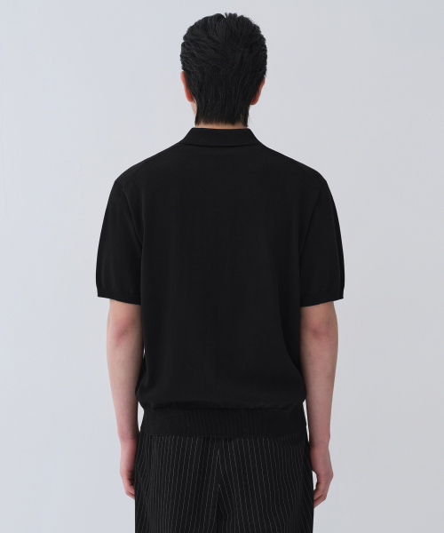 MUSINSA STANDARD（ムシンサスタンダード）の「ウォッシャブルスーピマコットンカラー半袖カーディガン[ブラック]（カーディガン/ボレロ・メンズ・その他・SMALL/MEDIUM/LARGE/X-LARGE/2XL）」の3枚目の写真