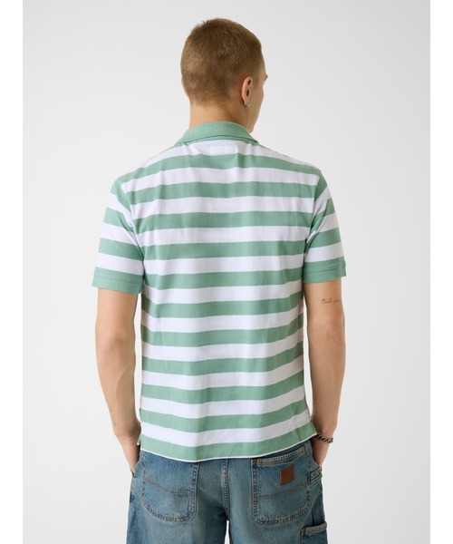 GUESS JEANS（ゲスジーンズ）の「GUESS JEANS STRIPES Polo ポロシャツ（ポロシャツ・メンズ・ホワイト×イエロー/ホワイト×グリーン・X-LARGE/LARGE/MEDIUM/SMALL/XX-LARGE）」の3枚目の写真