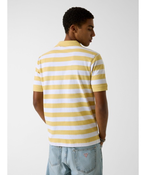 GUESS JEANS（ゲスジーンズ）の「GUESS JEANS STRIPES Polo ポロシャツ（ポロシャツ・メンズ・ホワイト×イエロー/ホワイト×グリーン・X-LARGE/LARGE/MEDIUM/SMALL/XX-LARGE）」の7枚目の写真