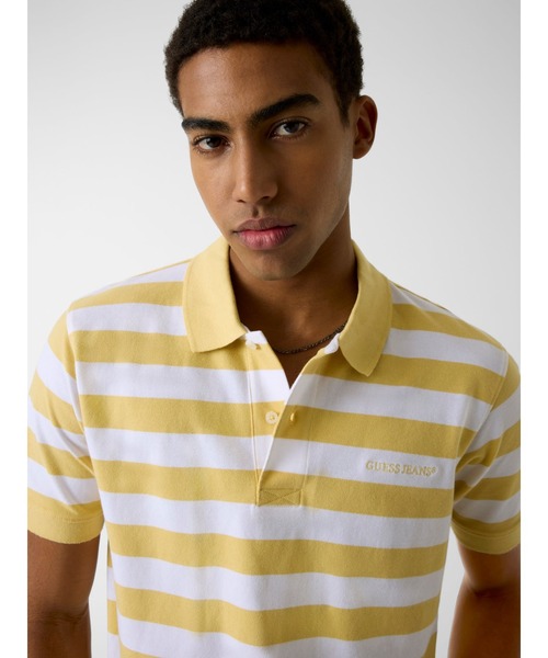 GUESS JEANS（ゲスジーンズ）の「GUESS JEANS STRIPES Polo ポロシャツ（ポロシャツ・メンズ・ホワイト×イエロー/ホワイト×グリーン・X-LARGE/LARGE/MEDIUM/SMALL/XX-LARGE）」の8枚目の写真