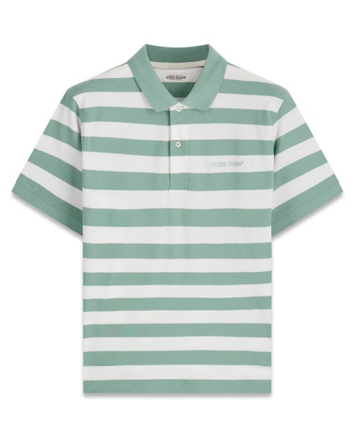 GUESS JEANS（ゲスジーンズ）の「GUESS JEANS STRIPES Polo ポロシャツ（ポロシャツ・メンズ・ホワイト×イエロー/ホワイト×グリーン・X-LARGE/LARGE/MEDIUM/SMALL/XX-LARGE）」の6枚目の写真