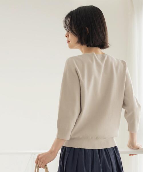 OPAQUE.CLIP（オペークドットクリップ）の「フリルヘンリーネックニット【洗濯機OK/抗ピル】（ニット/セーター・レディース・ライトグレー/ホワイト/ライトブルー/イエロー系その他/ブラック・40/38/36/42）」の19枚目の写真