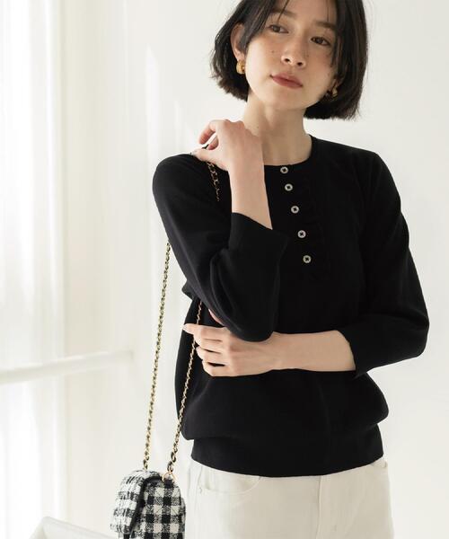 美品♡オブリ　ニット　ブラック Metal Knit】SARU / ニットセーター / BLACK / 編み物☆堀ノ内×VINYL