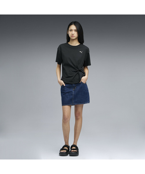 PUMA（プーマ）の「PUMA プーマ ウィメンズ ESS エレベーテッド クール フロント ノット 半袖 T（Tシャツ/カットソー・レディース・ホワイト/レッド系その他2/ブラック・X-LARGE/SMALL/MEDIUM/LARGE）」の5枚目の写真