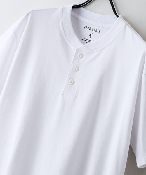 UNIIT(ユニット)の「【ZERO STAIN/ゼロステイン】汗染みの目立ちにくいTシャツ ZEROSTAIN ヘンリーネックTシャツ 防汚 UVカット 綿タッチ・厚手(Tシャツ/カットソー・メンズ・ブラック/オフホワイト/スミクロ/ホワイト・X-LARGE/LARGE/MEDIUM)」の18枚目の写真