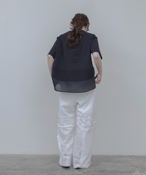 Eimee Law（エイミーロウ）の「4TEX切替リラックスパンツ（その他パンツ・レディース・オフホワイト/ベージュ系/ブラック・FREE）」の6枚目の写真