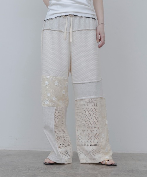 Eimee Law（エイミーロウ）の「4TEX切替リラックスパンツ（その他パンツ・レディース・オフホワイト/ベージュ系/ブラック・FREE）」の13枚目の写真