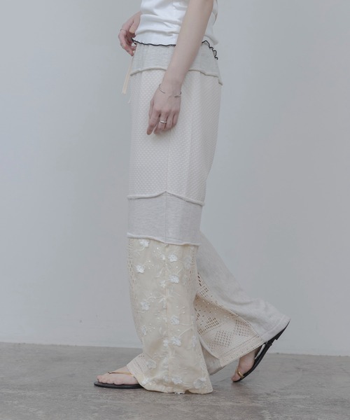 Eimee Law（エイミーロウ）の「4TEX切替リラックスパンツ（その他パンツ・レディース・オフホワイト/ベージュ系/ブラック・FREE）」の14枚目の写真