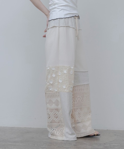 Eimee Law（エイミーロウ）の「4TEX切替リラックスパンツ（その他パンツ・レディース・オフホワイト/ベージュ系/ブラック・FREE）」の16枚目の写真