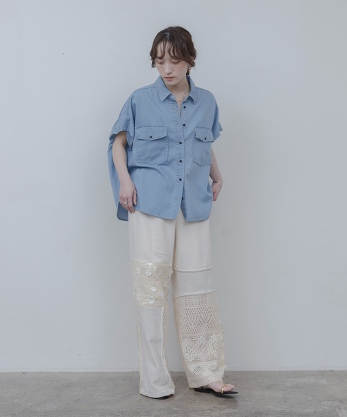 Eimee Law（エイミーロウ）の「4TEX切替リラックスパンツ（その他パンツ・レディース・オフホワイト/ベージュ系/ブラック・FREE）」の19枚目の写真