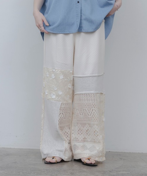 Eimee Law（エイミーロウ）の「4TEX切替リラックスパンツ（その他パンツ・レディース・オフホワイト/ベージュ系/ブラック・FREE）」の20枚目の写真