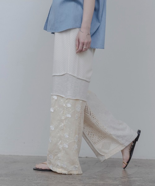 Eimee Law（エイミーロウ）の「4TEX切替リラックスパンツ（その他パンツ・レディース・オフホワイト/ベージュ系/ブラック・FREE）」の21枚目の写真