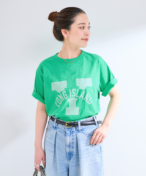 Champion（チャンピオン）の「Champion / チャンピオン 別注 LOGO T-SHIRTS（Tシャツ/カットソー・レディース・イエロー/レッド/グリーン/ホワイト/ブルー・FREE）」の16枚目の写真