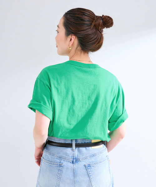 Champion（チャンピオン）の「Champion / チャンピオン 別注 LOGO T-SHIRTS（Tシャツ/カットソー・レディース・イエロー/レッド/グリーン/ホワイト/ブルー・FREE）」の18枚目の写真