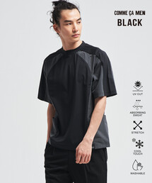 【吸水速乾・接触冷感】【COMME CA MEN BLACK】アクティブドライ Tシャツ