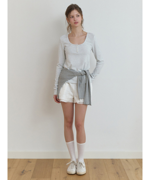 RE_L(リエル)の「Lemo stripe t-shirt (melange gray)(Tシャツ/カットソー・レディース・その他・FREE)」の5枚目の写真