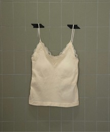 lawgy（ラウジー）の「v neck lace thin string cami / vネックレーススィンストリングキャミ（キャミソール）」