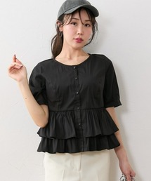 【大きい胸専用】るなさんコラボ 2WAYぺプラムブラウス