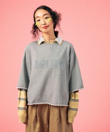 LEPSIM | 裏毛ラメ相良刺繍5分袖T　663950(Tシャツ/カットソー)