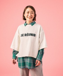 LEPSIM | 裏毛ラメ相良刺繍5分袖T　663950(Tシャツ/カットソー)