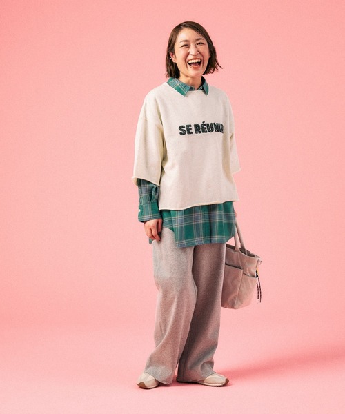 裏毛ラメ相良刺繍5分袖T 663950（Tシャツ/カットソー）｜LEPSIM
