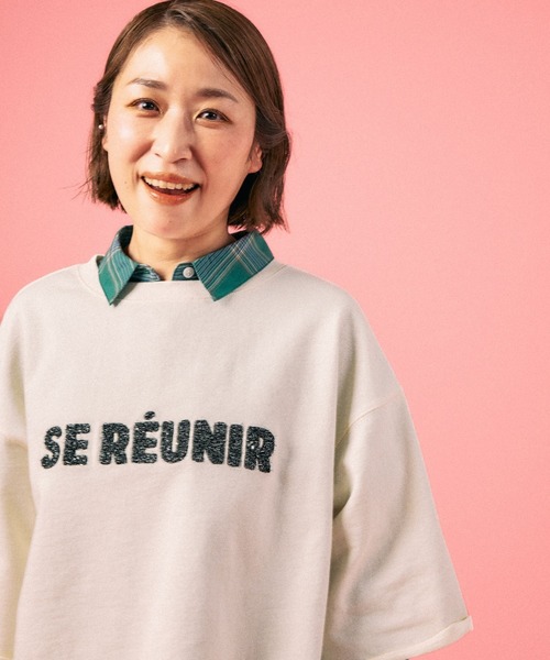LEPSIM(レプシィム)の「裏毛ラメ相良刺繍5分袖T 663950(Tシャツ/カットソー・レディース・オフホワイト/グレー/ブラック・FREE)」の8枚目の写真