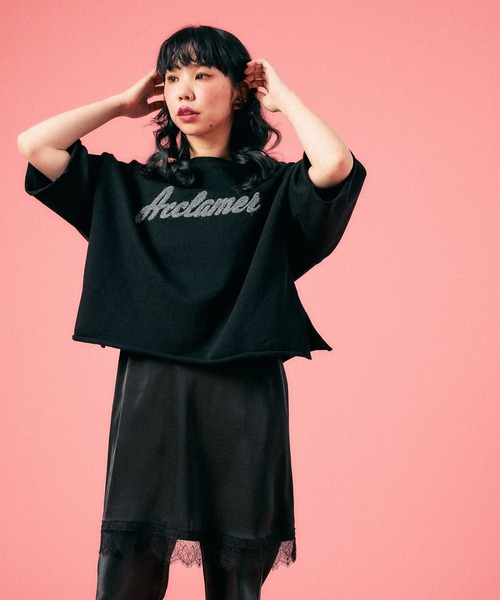 LEPSIM(レプシィム)の「裏毛ラメ相良刺繍5分袖T 663950(Tシャツ/カットソー・レディース・オフホワイト/グレー/ブラック・FREE)」の14枚目の写真