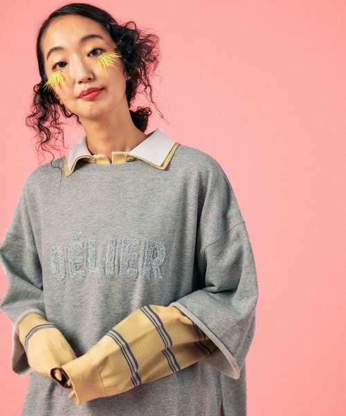 LEPSIM(レプシィム)の「裏毛ラメ相良刺繍5分袖T 663950(Tシャツ/カットソー・レディース・オフホワイト/グレー/ブラック・FREE)」の20枚目の写真